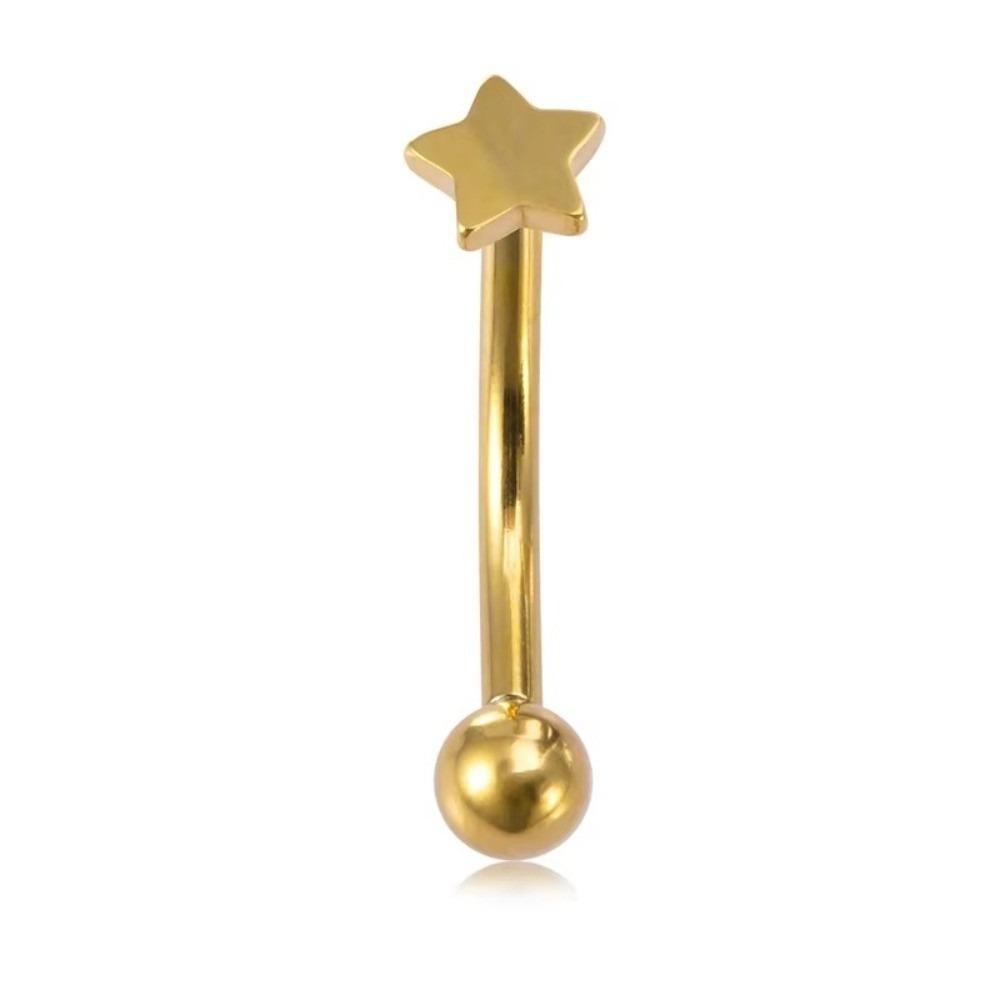 

Star Curved Eyebrow Sticks Heart Punk Body Jewelry Cartilage Banana Ring Daily Use Gold Star