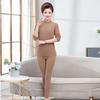 Set de lenjerie termică seamless din catifea germană pentru toamnă și iarnă, pentru femei de vârstă mijlocie și în vârstă, cu catifea pe ambele fețe, model mulat, pantaloni lungi