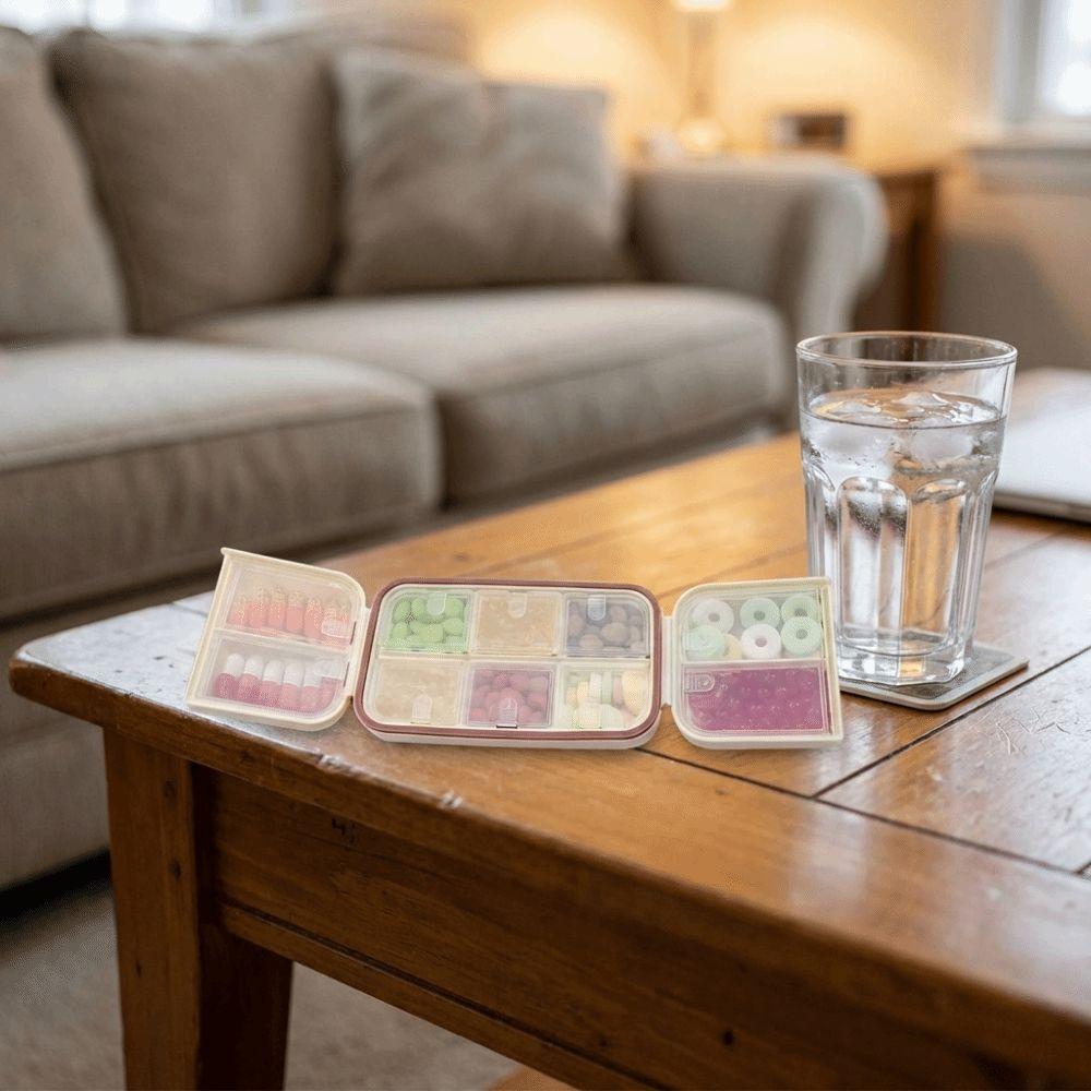 Plastic 10 Grids Pill Case Mini Moisture-proof Weekly Pill Box Sealed with Lid Medicine Storage Container Home