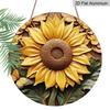 2D Flat Aluminum Sunflower Pattern Wall Hanging, 7.87 Inches X 7.87 Inches, Country Style, Suitable for Gardens, Farmhouses, Cafes, Living Rooms