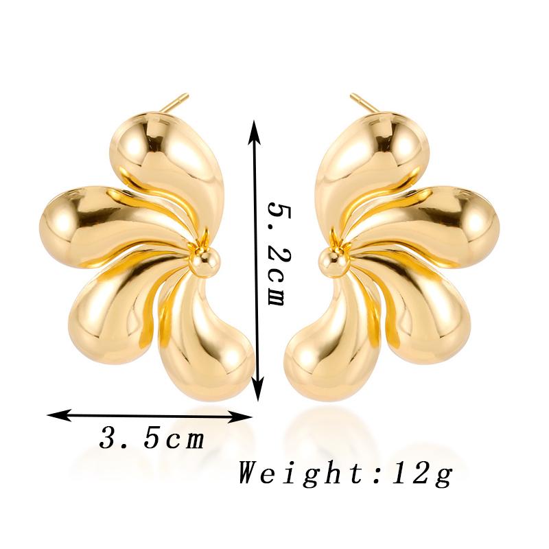 

European Simple Metal Water Droplet Earrings for Women Party Geometry Golden Drop Earrings Trendy Vintage Party Zircon Gift