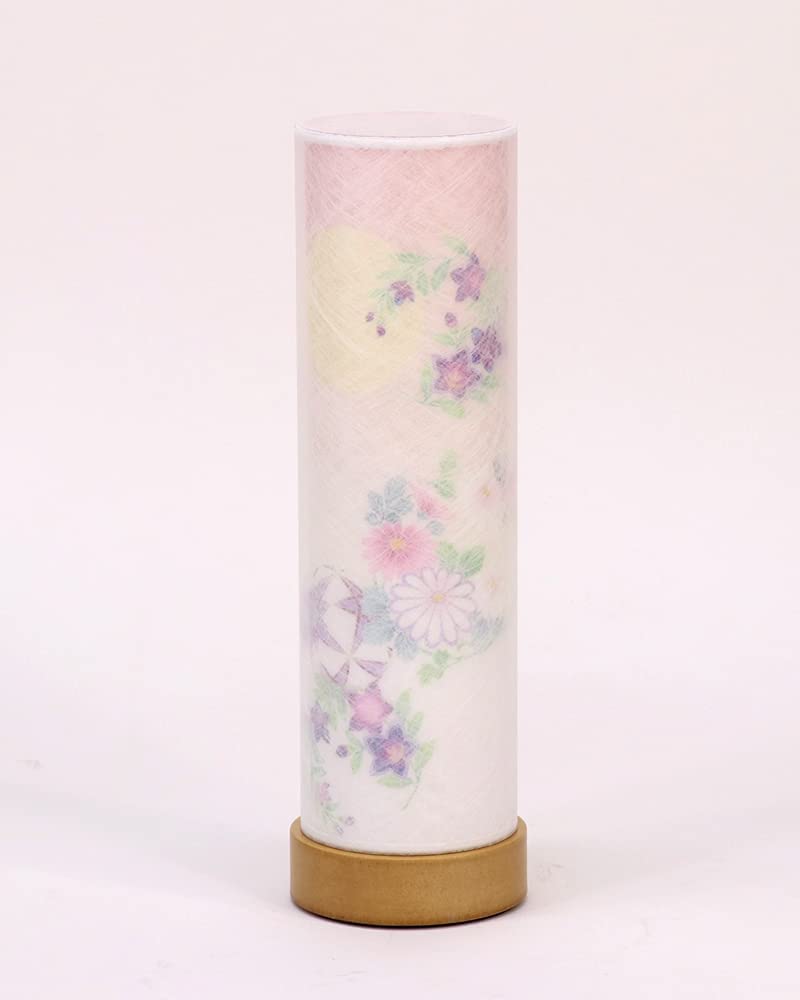 Bon Festival Lantern No. 2921 Chrysanthemum and Bellflower Cordless Japanese Lantern, Modern Cordless Double-Layered