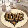 1pc Leopard Love Office Round Area Rug, Indoor Mat Suitable ForOffice, Under Office Chairs Bedroom Living Room Home Decor, Room Decot198