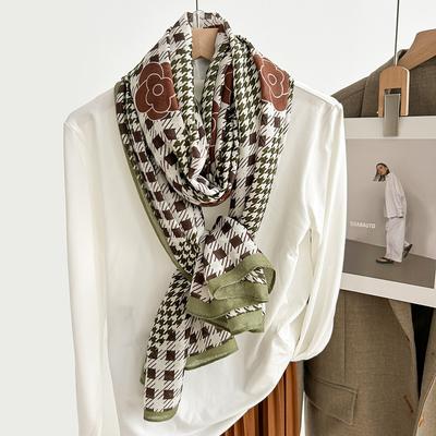 2024 Four Seasons Universal Thin Cotton And Hemp Sunscreen Silk Scarf Shawl Dual Purpose External Air Conditioning Room Neck Protection