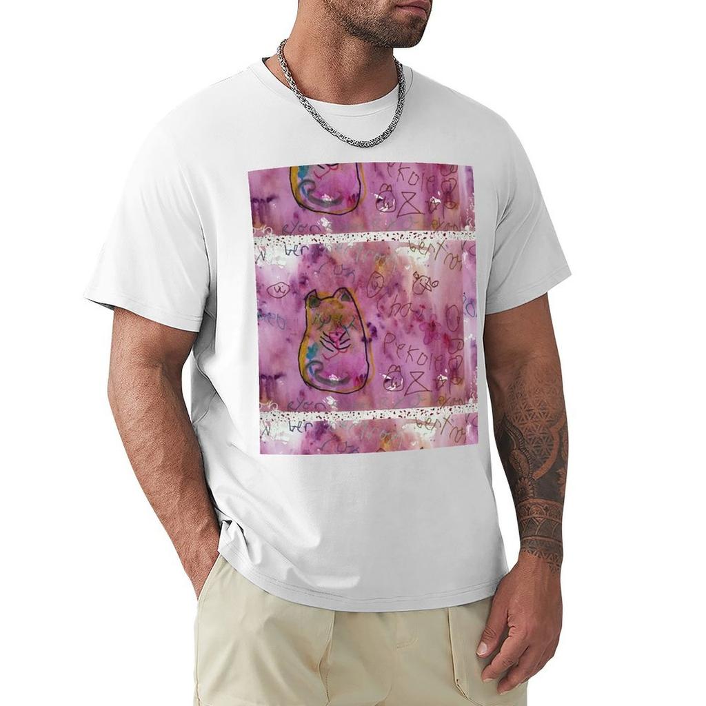 Magenta Cat TShirt for a boy funny meme tshirts man clothes cute tops mens t shirt graphic
