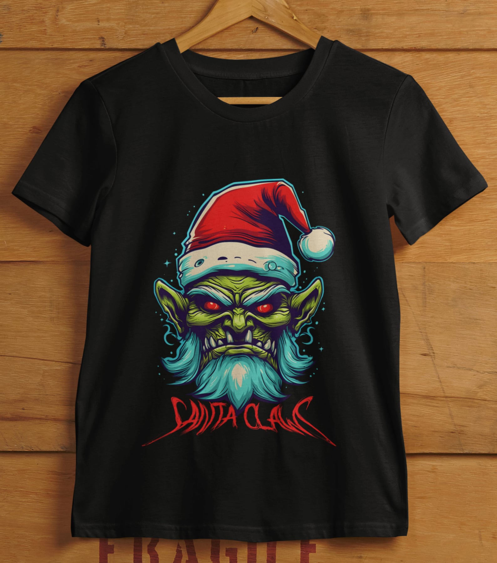 Santa Claws T-Shirt: Fierce Grinch Christmas Tee S