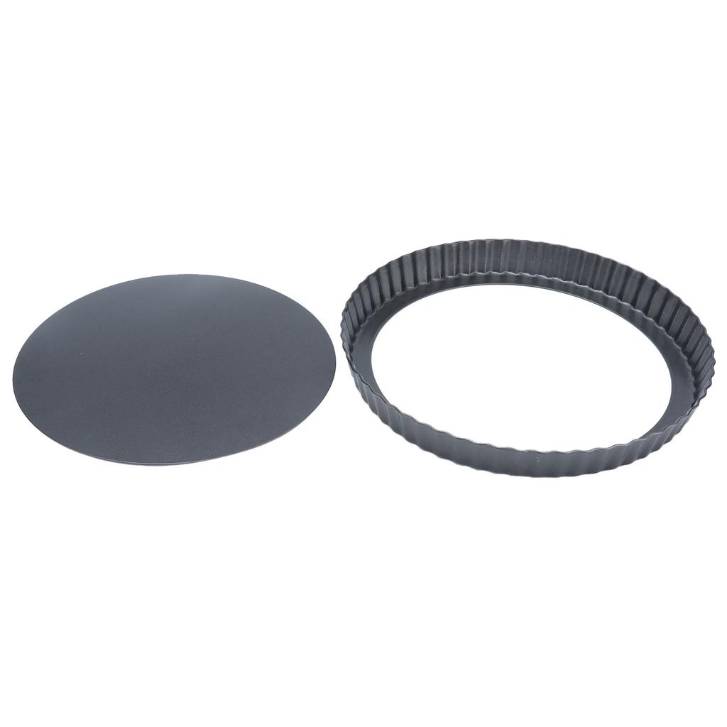 9in Bakeware Carbon Steel Baking Pan with Movable Chassis and Wavy Nonstick Black for Family Baking