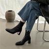 Women Ankle Boots 2026 Autumn Square Toe Women High Heel Boots Fashion Sexy Elegant Pu Leather Chelsea Short Boots Mujer Botas