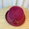 Hat Female Autumn and Winter Pick-up Mink Basin Hat Middle-aged and Elderly Mother Elegant Top Hat Fashion Flower Hairball Fisherman Hat