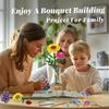 Flowers Bouquet Building Blocks Set With Vase Sunflower Rose Model Bricks Creative Home Decoration Kids DIY Toys Holiday Gifts
