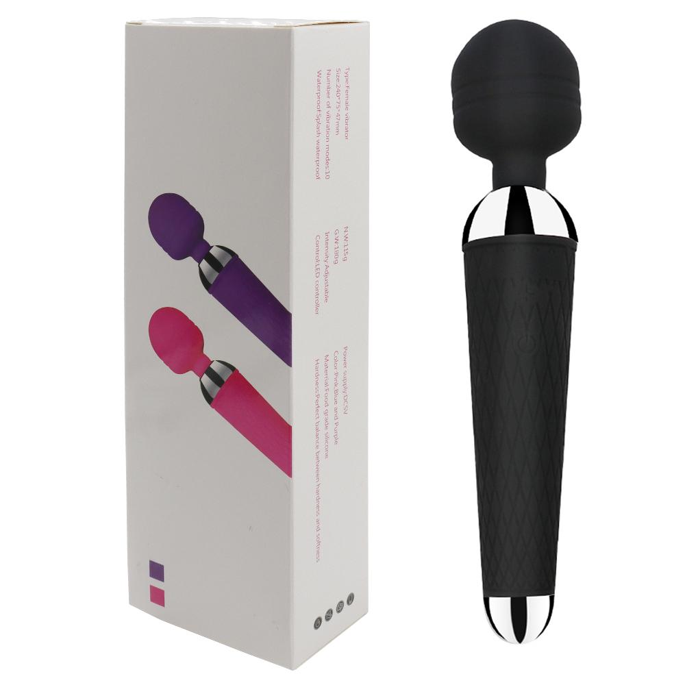 Powerful Oral Clit Vibrators USB Charge Av Magic Wand Vibrator Anal Massager Adult Sex Toys For Women Safe Silicone Sex Products
