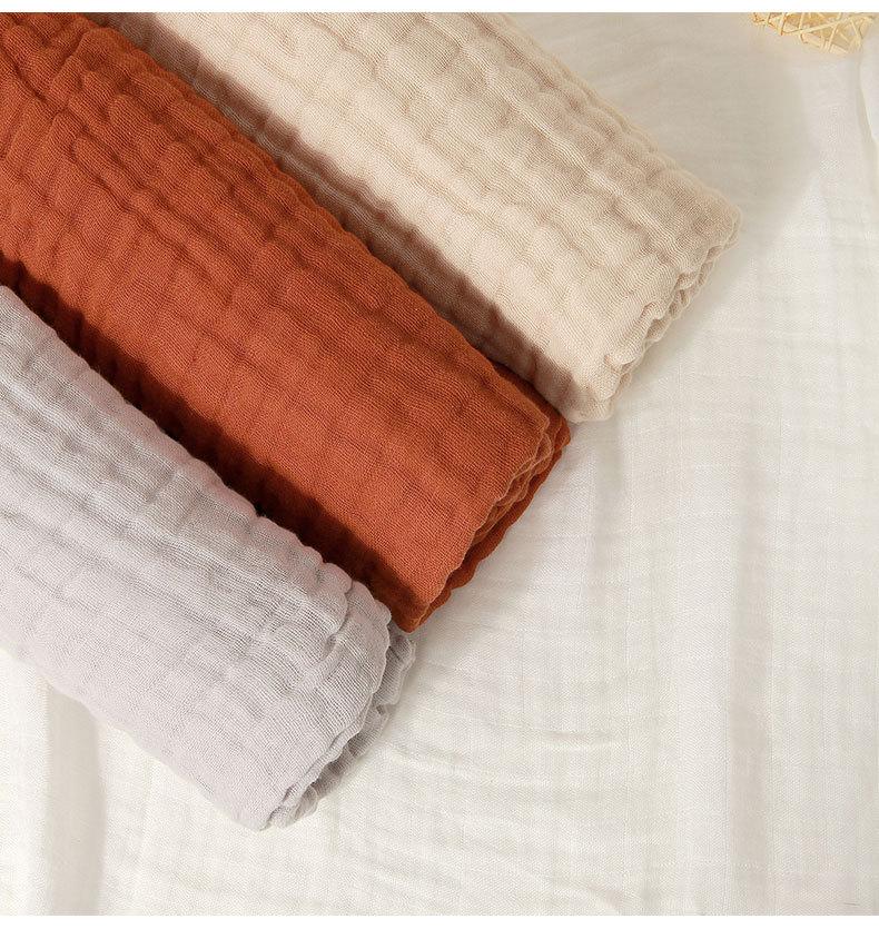 Soft 6-Layer Gauze Cotton Baby Blanket - Skin-Friendly, Solid Color, A-Type for Newborns