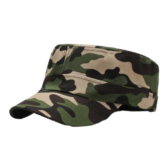 Camouflage Baseball Cap Unisex Lett Anti-UV Solbeskyttelse Bærbar Sommer Flat Hat Utendørs Trening Vandring Sport Cap Voksen Soldat Hat