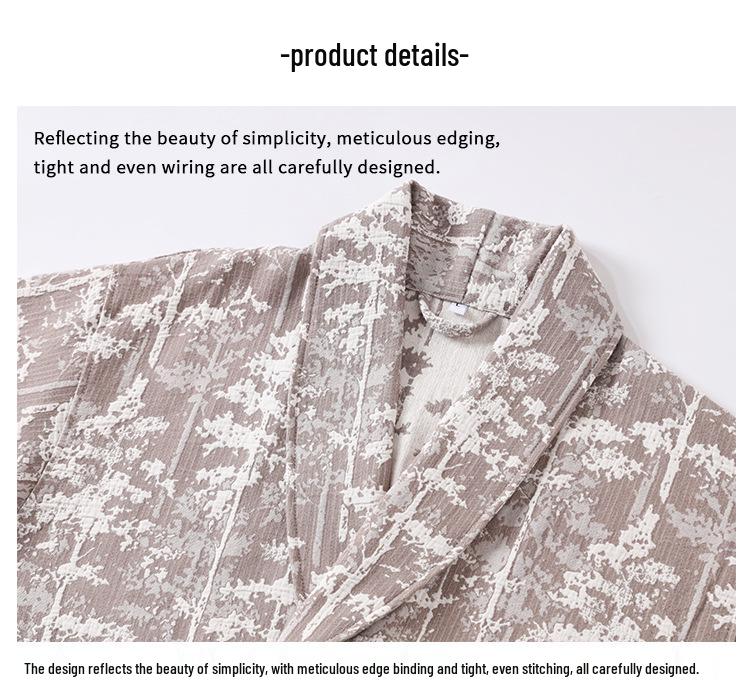 Bademantel aus reinem Baumwoll-Jacquard: Saugfähiger, Schnelltrocknender Yukata für Paare - Klasse A Frühling/Herbst Loungewear