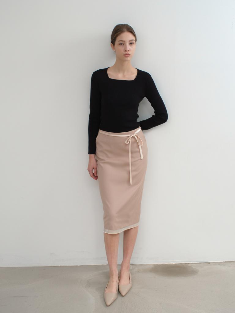Antome Elin Layered Skirt (Rose Beige)