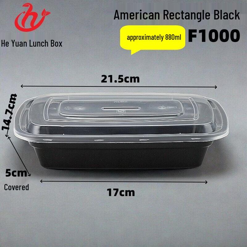 Disposable Rectangular Plastic Meal Box (750ml)