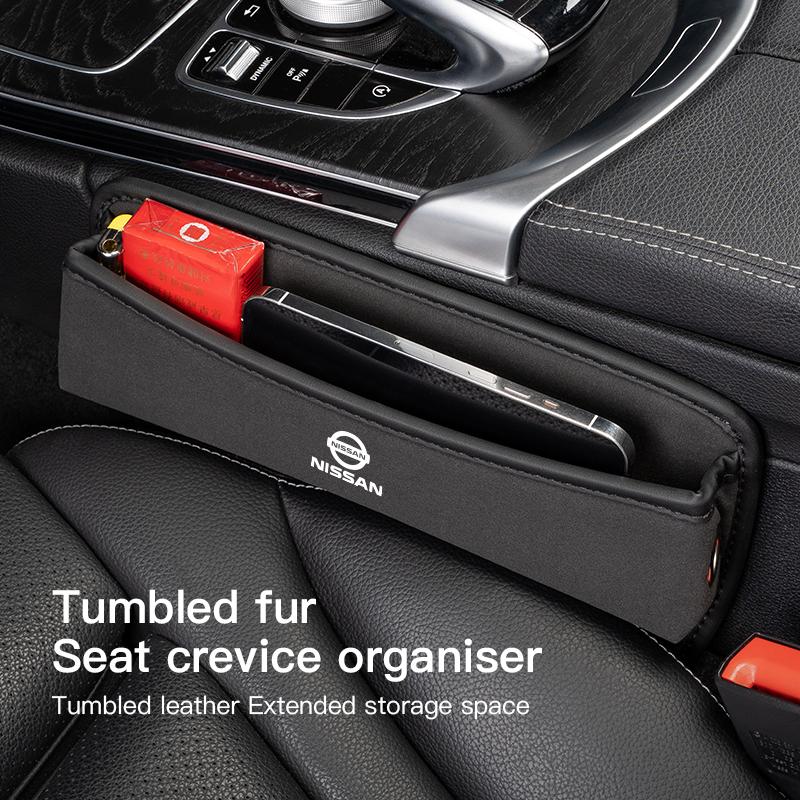 Suede Car Seat Gap Filler Organizer Box Side Storage Bag For Nissan Sylphy N7 Teana Qashqai Note J10 J11 Navara Juke GTR Patrol