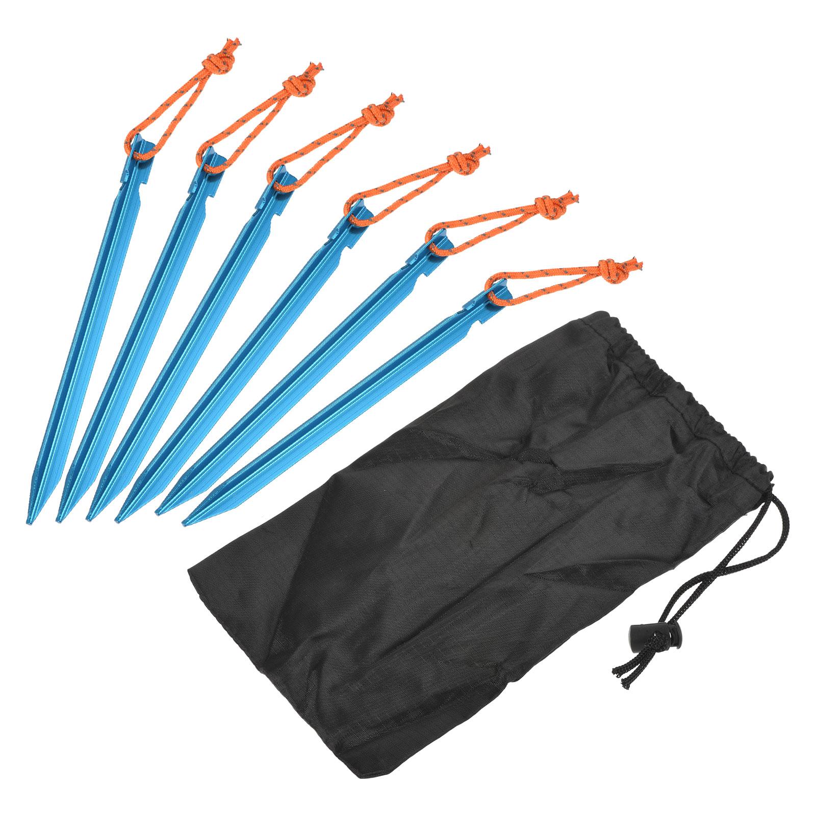 

Tent Stakes Y-Beam with Reflective Pull Rope Kit, 10Pcs 18cm/7.1 Inch Aluminum Camping Ground Pegs and a Storage Bag 1 Set синий