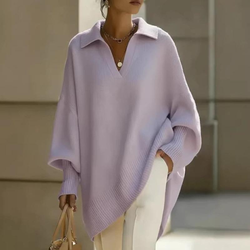 VEZFAA Damenmode, lässig, Herbst/Winter, einfarbig, mit langem Ärmel, Rollkragen