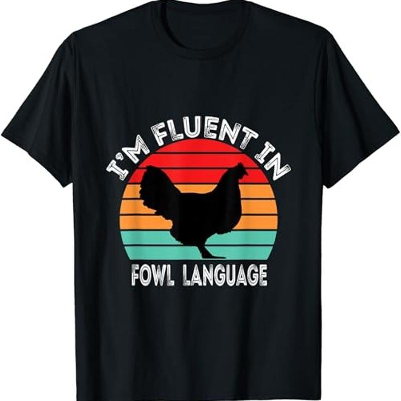 Je suis fluide dans la langue de volaille, t-shirt dr?le de poulet S
