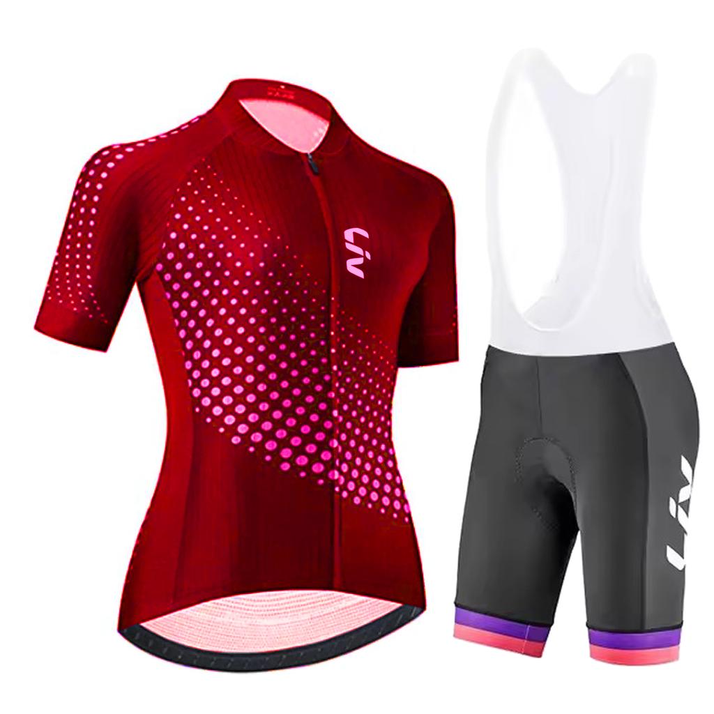 2026 Summer Breathable Cycling Suit Set Women Shortsleeved Bicycle Jersey Quick Drying UV Resistant Outdoor Cycling Bib Road Cycling Racing Suit