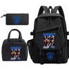 Katseye Girl Group Print 3-Piece Set Backpack, Color Block Anti-Gravity School Student Bookbag Large Capacity Lightweight Water-Resistant