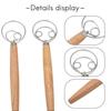 Danish Dough Whisk Hand Mixer,2Pcs Stainless Steel Dough Mixer with 2 Dough Scrapers suitable for Pizza Dough,Sourdough Bread,Etc