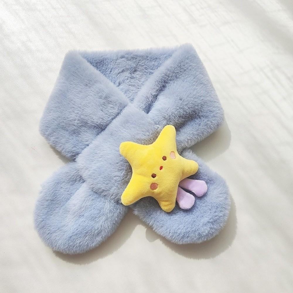 Thick Warm Children Winter Scarf Cartoon Star Shawl Scarves Fashion Cross Neck Scarf