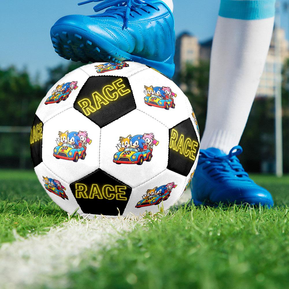 1pc Sonic the Hedgehog Soccer Ball Size 5 Indoor Soccer Ball Fashion Colorful Backyard Game - Great For Sports Fans Gift HE56
