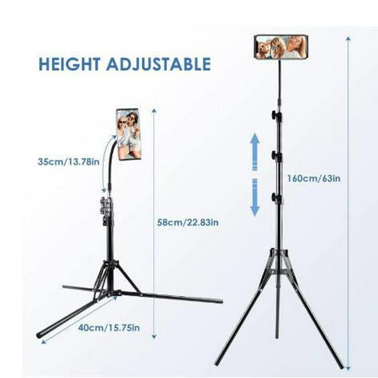 1.6m Mobile Phone Live Broadcast Light Stand & 2m Foldable Tripod