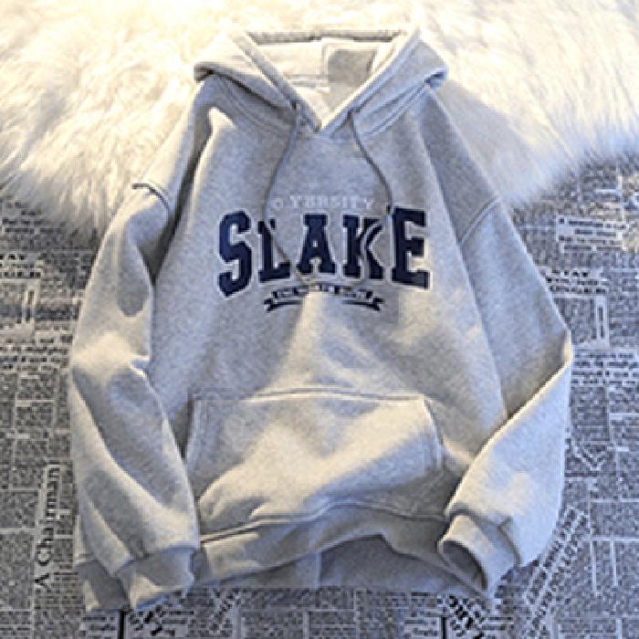 

Женская толстовка с капюшоном на флисовой подкладке: Свободный корейский стиль, осенне-зимняя мода, стиль соль, трендовый студенческий топ в стиле INS. Large светло-серый