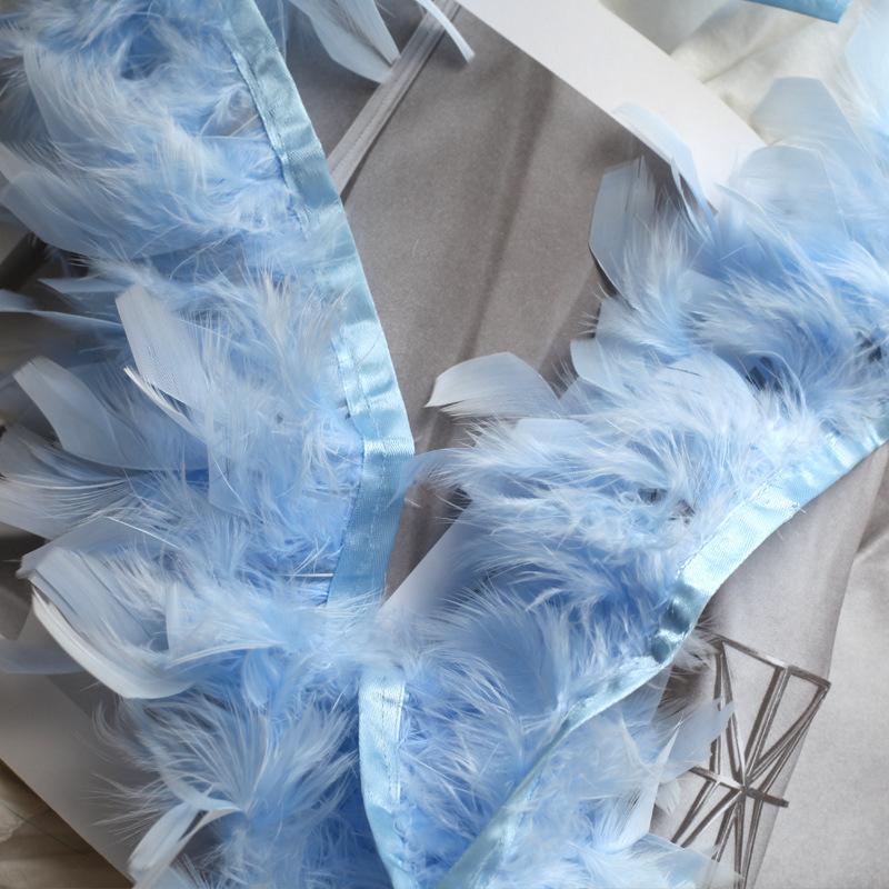 Encrypted Turkey Feather Fire Piece Feather Cloth Edge Skirt Lace Feather Lamp Diy Dance Clothes Accessories Decorative Materials