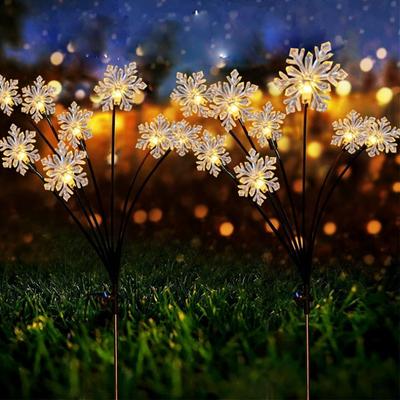 Christmas Decoration Snowflake Solar Lights String Flower Garden Road Ground Plug Lights Decorative Lights Always On and Flashing Lights