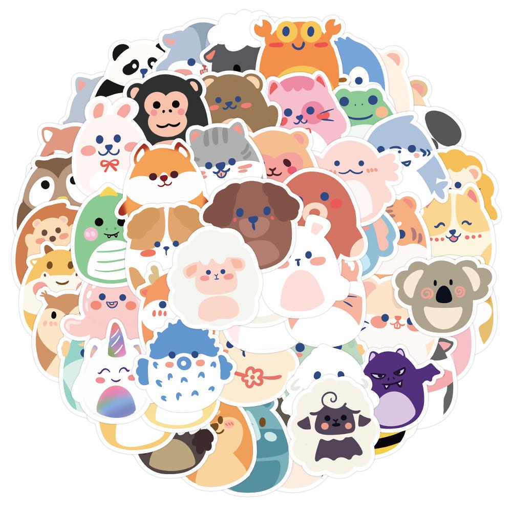 

60 Original Cartoon Animal Stickers Collection for Kids - Student Rewards & Decorative Stationery