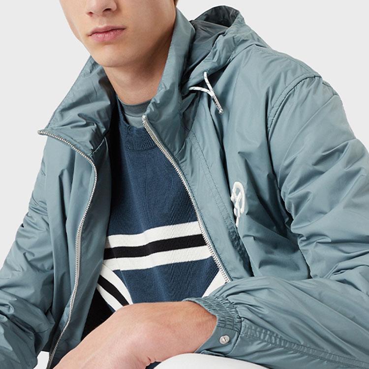 Emporio Armani Color Block Striped Cotton Crew Neck Long Sleeve Knit Sweater Men Sweater Blue 3L1MTD-1MDCZ-0948