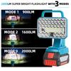 Suitable for Bosch 18v Lithium Battery Adjustable 120 ° LED 5-inch Ultra Bright Remote Control Portable LED Searchlight