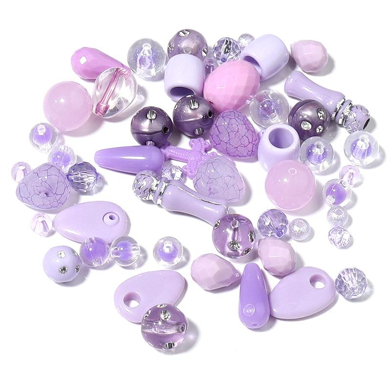 50g/bag Candy Color Mixing Style Acrylic Beads for Jewelry Making DIY Handmade Bracelets Necklace Phone Key Chain Accessories