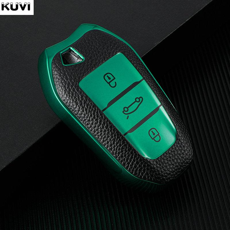 Leather TPU Car Remote Key Case Cover For Peugeot 208 308 408 508 2008 3008 4008 5008 Citroen C1 C4 C6 C3-XR Picasso DS3 DS4