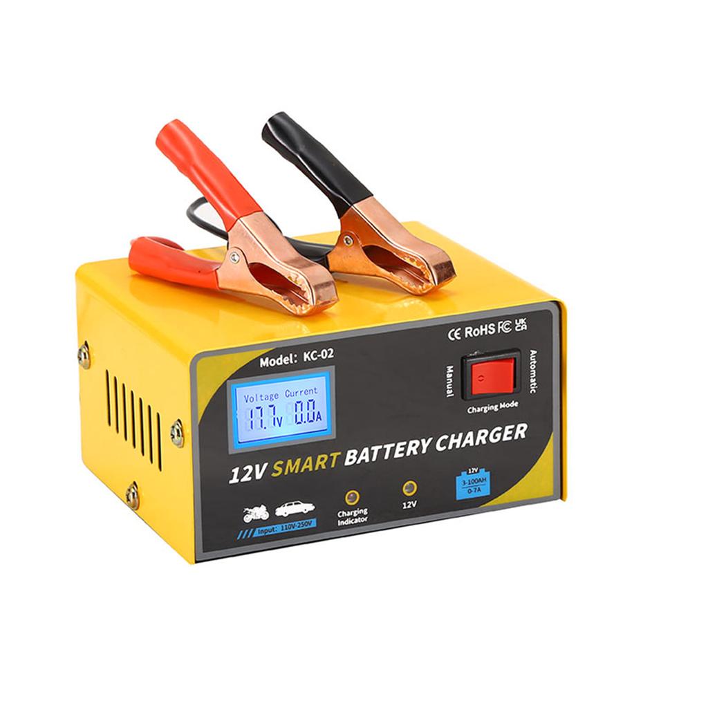 Car Battery Smart Battery for 12V Battery Digital Display PowerCelsiusVoltageCelsiusCurrent Automatic Manual Modes