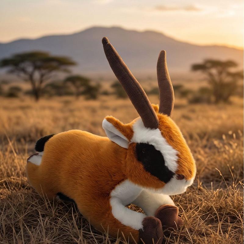 30cm Levensechte Antilope Pluche Speelgoed Realistische Gazelle Knuffeldier Zacht Wild Dieren Knuffel Kinder Verjaardagscadeau Huis Kamer gray