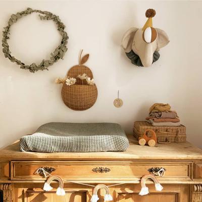 Adorable Elephant Head Wall Decoration - Animals Head Plush Toy -Perfect for Childrens' Rooms and Photoshoots