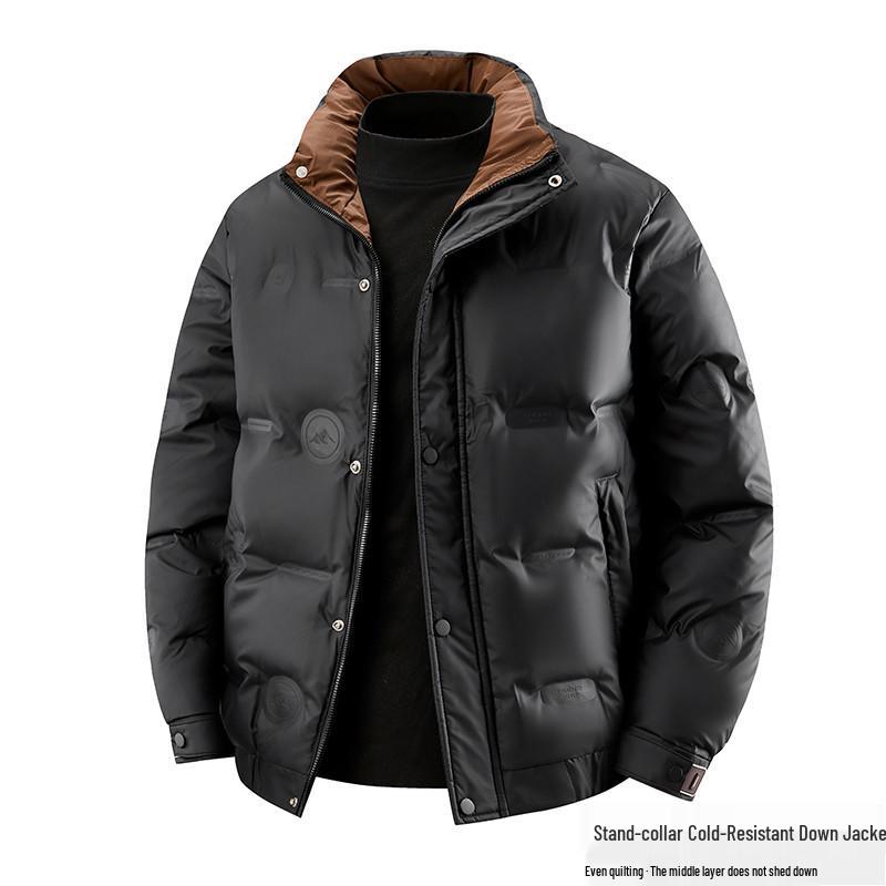 Men's Winter 2025 Trendy Stand-up Collar Down Jacket - Warm, Waterproof, Fashion Outerwear