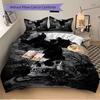 3pcs Moonlit Scene Black Cat Bedding Set, Including 1 Quilt Cover and 2 Pillow Shams, Without Filling, Soft and Comfortable Home Bedroom Fabric,