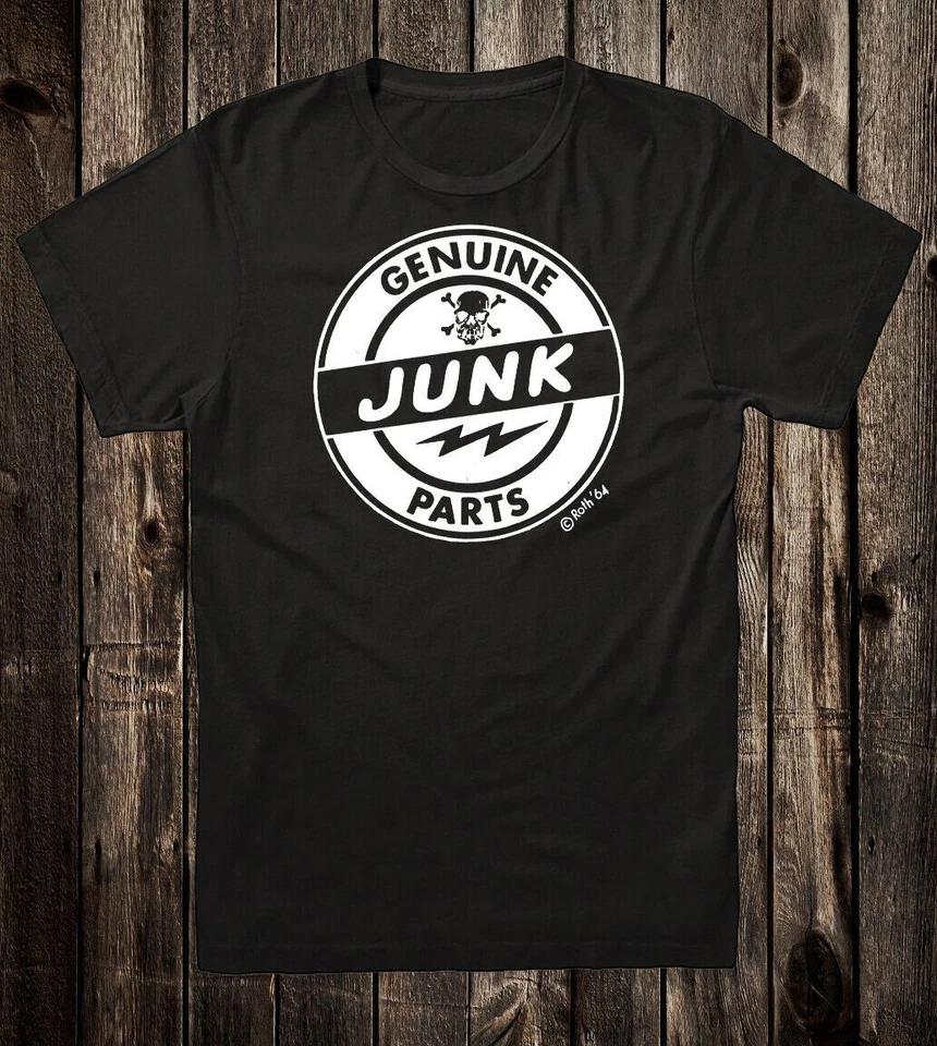 

Retro Hot Rod Tee T Shirt Genuine Junk Parts Drag Race Racing Chopper Black 2XL