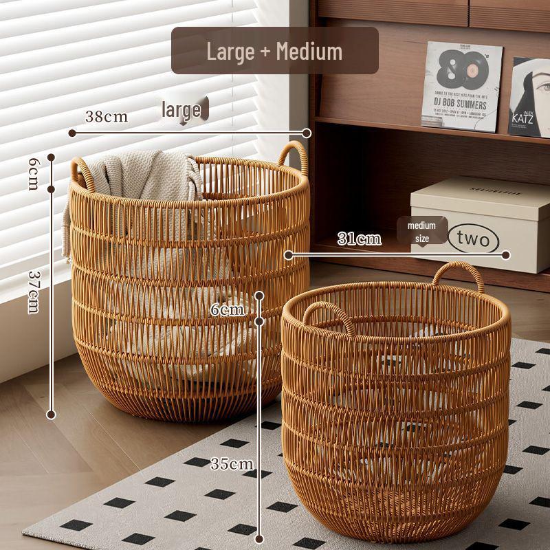 High-Value Waterproof Woven Rattan Laundry Basket for Bedroom and Bathroom