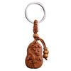 Wooden Protection And Safety Keychain Pendant For Car Decoration And Bag Accessories