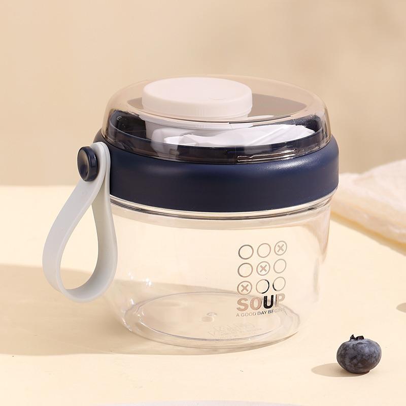 Versatile Large-Capacity Pudding and Salad Cup with Sauce Box & Spoon - Ideal for Home, Picnic, and Outdoor Use