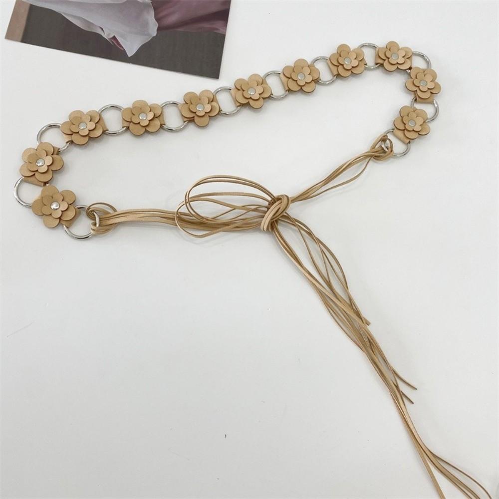 Vintage Leather Waist Rope Ethnic Dress Jeans Belt Versatile Women's Belt  Streetwear