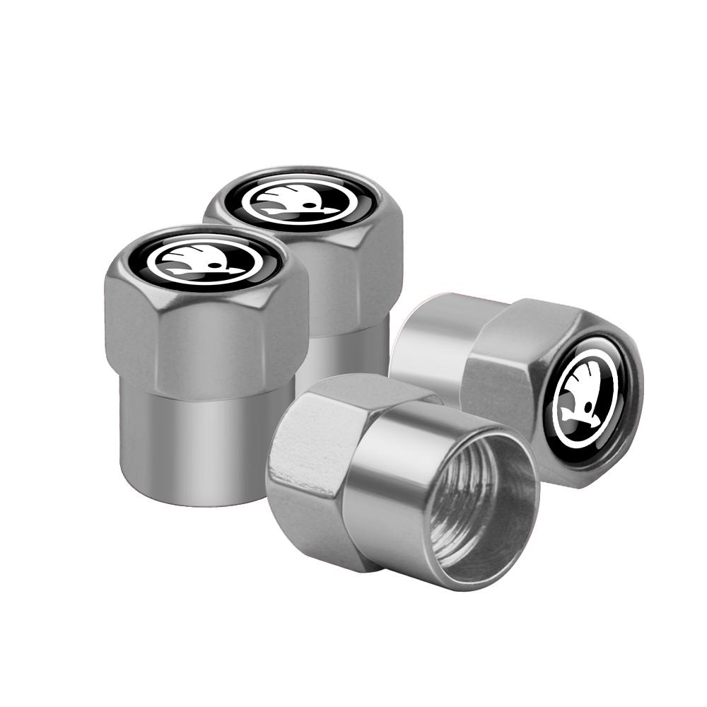 2026 Horké Pro SKODA 4ks Kovové Krytky Ventilků Pneumatik Kol Auta Pouzdra Stonků Příslušenství Pro Skoda S Kodiaq Octavia A5 2 3 Yeti Karo