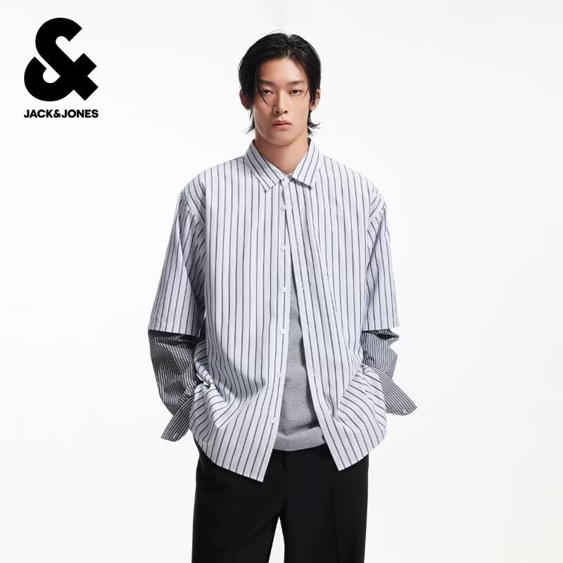 Jack & Jones Men s Faux Two-Piece Color Block Shirt M